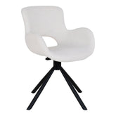 Willemse - Chaise de salle à manger - blanc cassé - tissu et acier - lot de 2
